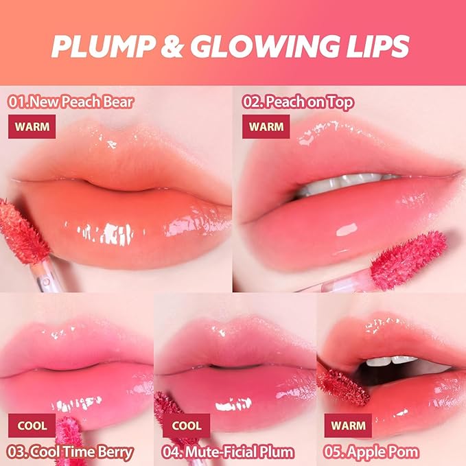 MILKTOUCH Jelly Lip Glow Tint - Hydrating Lip Gloss with Long-Lasting Moisture, Lip Stain, Lightweight, Radiant Shine, Perfect for Daily Use, Valentines Gifts, Korean Lip Oil (03 Cool Time Berry)-Velvo Beauty