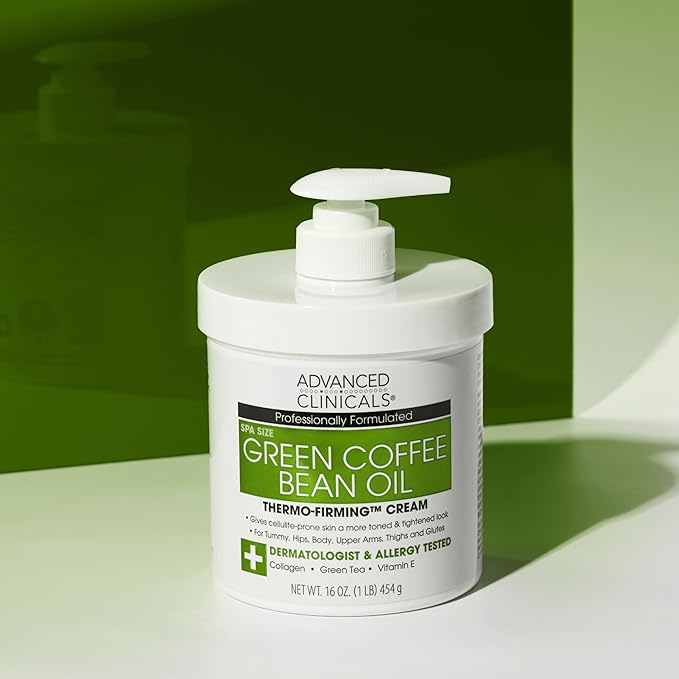 Advanced Clinicals Thermo Firming Green Coffee Bean Moisturizer Body Cream | Anti Cellulite Caffeine Firming Lotion For Legs, Arms, & Body | Skin Care Products | Aging Skin Tightening Cream, 2-Pack-Velvo Beauty