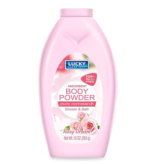 Lucky Super Soft Absorbent Body Powder, Rosy Dream, 10 Oz-Velvo Beauty