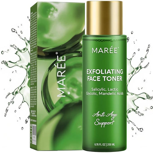 MAREE Exfoliating Toner with Salicylic Acid – AHA BHA Exfoliant & Face Exfoliator Pore Cleaner – BHA Liquid Exfoliant – Sebum Dead Skin Care Remover for Face – Exfoliante Para la Cara Acido Salicilico-Velvo Beauty