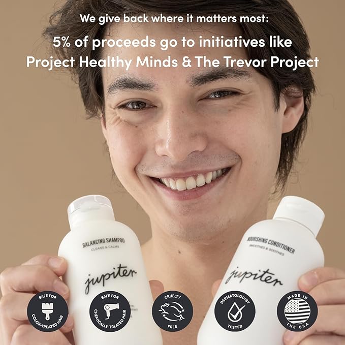 Jupiter Oil Control Exfoliation Set, Anti-Dandruff Shampoo, Conditioner, Restoring Serum, Purifying Mask, & Daily Scalp Essential, Physician-Formulated for Flaky, Itchy, Oily, & Dry Scalp-Velvo Beauty