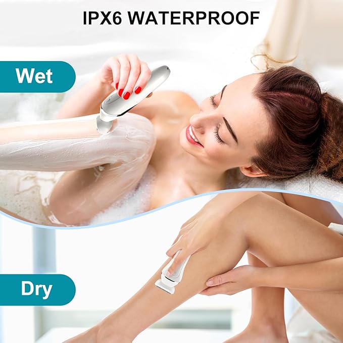 Electric Bikini Epilator for Women, 5 in 1 Hair Removal for Face, Chin, Arm, Leg, Armpit, Bikini Trimmer, IPX6 Waterproof, USB Rechargeable, Wet & Dry Lady Shaver,2 Speeds & 5 Cutter Heads-Velvo Beauty