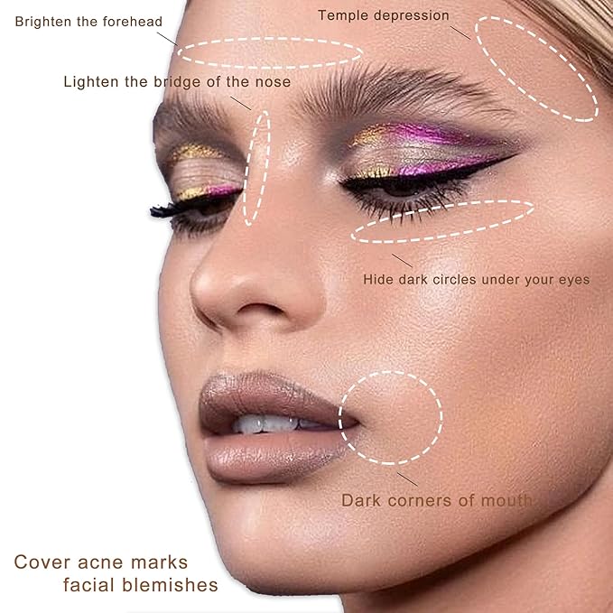 Cream Concealer Corrector Correcting Contour Makeup Set under Eye Concealer Cream Kit for Dark Circles and Blemish 9-Velvo Beauty