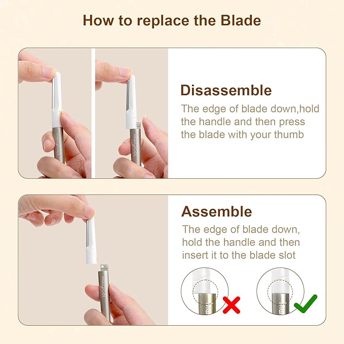 Dermaplaning Razor for Face - 10 Blade Refills, Dermaplaning Tool for Face Help Exfoliate and Smooth Skin, Easy-to-Use Facial Razors, Eyebrow Razor & Peach Fuzz Removal for Beauty-Velvo Beauty