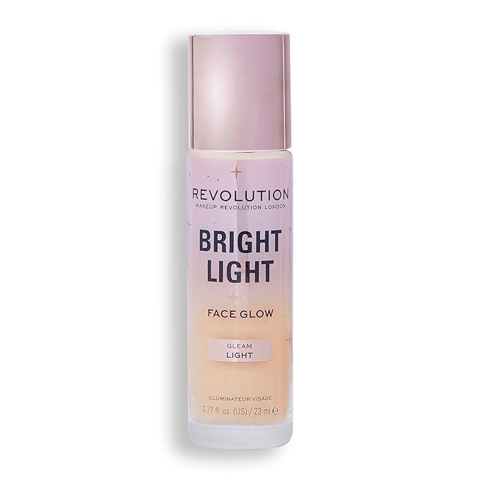 Revolution, Bright Light Face Glow, Lightweight & Brightening Multi-Use Skin Tint, Illuminating and Natural Glow Finish, Gleam Light, 0.77 Fl. Oz-Velvo Beauty