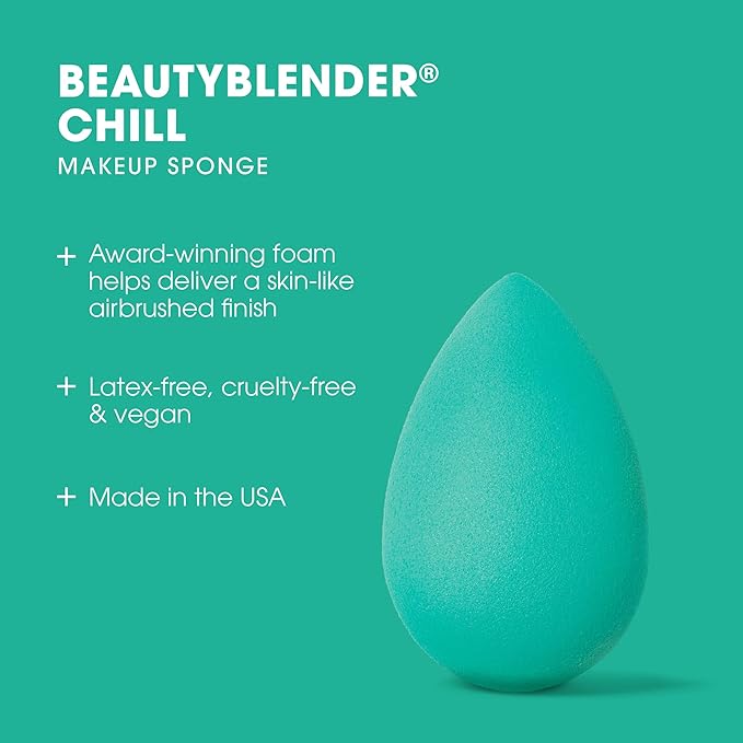 Beautyblender® | Chill Blender Makeup Sponge | Blend Liquid Foundations, Powders and Creams | Streak Free Application | Vegan, Cruelty Free | Made in USA-Velvo Beauty
