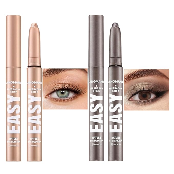 Jolilab Eyeshadow Stick Set, 2 Colors Matte Professional Bright-Colored Contouring and Highlight Eyeshadow Stick, Cream Waterproof Long Lasting High Pigmented Eye Shadow. (2, 08+21 2pcs)-Velvo Beauty