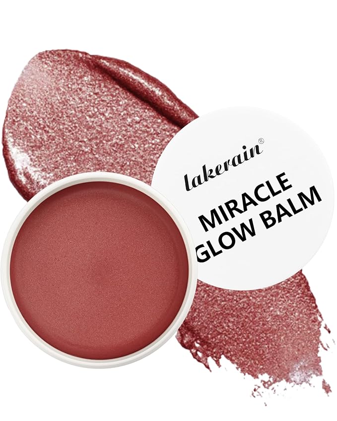 Multi Glow Balm, Miracle Glow Balm Tinted Face Creamy Blush for Women Cheeks Lip Eye, Hydrating Lightweight & Blendable Color, Shimmer Blusher Facial Makeup,Mother's Day Gift for Women Girl-02 Rose-Velvo Beauty