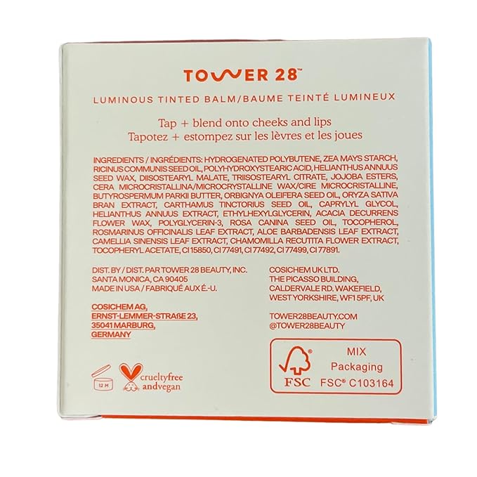 Tower 28 Beauty BeachPlease Cream Blush for Cheeks and Lips - Multi-Purpose Lip and Cheek Tint in Orange Blush - for Sensitive Skin – Color POWER HOUR, Luminous Finish-Velvo Beauty