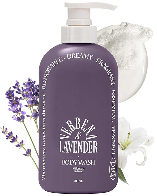ODID Milk in Cera Perfume Body Wash - Korean Moisturizing Body Cleanser for All Skin Types - Subtle Verbena Lavender Scent - with Milk Protein and Ceramide, 16.9 fl.oz.-Velvo Beauty