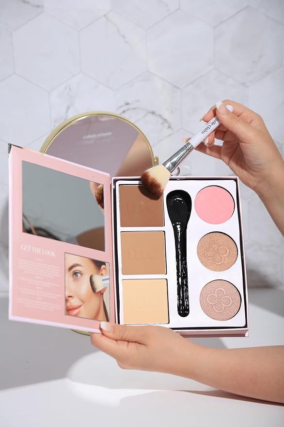 Marie Claire Face Palette - Makeup Kit Sculpts, Defines, and Achieves Perfect Contour Look - Face Makeup Shimmery and Matte Finishes - 7 pc-Velvo Beauty