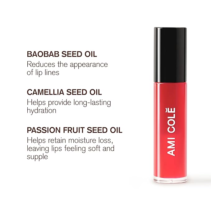 AMI COLÉ Hydrating Lip Treatment Oil 3in1 multitasker for your lips (Smitten), tinted lip gloss, hydrating lip gloss, moisturizing, natural-Velvo Beauty