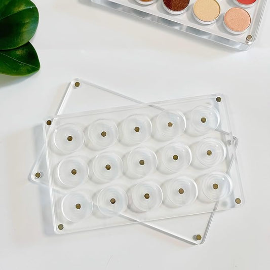 New EMPTY Magnetic Eyeshadow Palette DIY Acrylic All Transparent Elegant Eye Shadow Makeup Palette 26mm*15 holes-Velvo Beauty