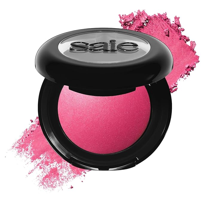Saie SuperSuede Baked Blush - Talc-Free Powder Blush for All Day Wear - Enriched with Plant-Derived Squalane + Glycerin to Help Moisturize Dry Skin - Amore (0.1 Ounce)-Velvo Beauty