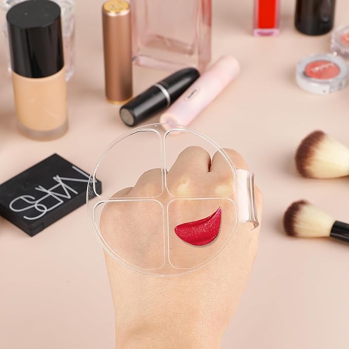 2 Pcs Makeup Hand Palette Foundation Palette Foundation Mixing Palette Hand-Held Nail Art Manicure Palette Clear Makeup Palette for Mixing Foundation Eye Shadow Nail Art-Velvo Beauty