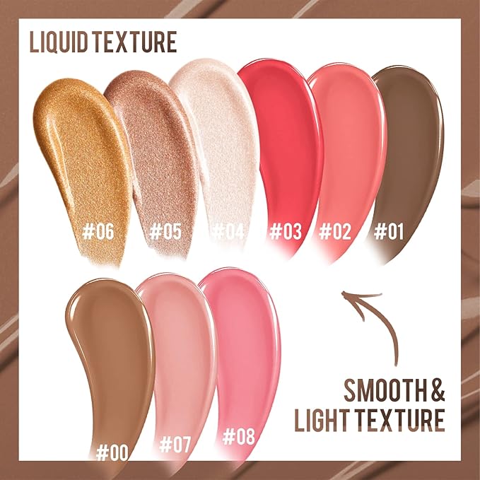 Liquid Contour Beauty Wand, Cream Liquid Contour Stick Matte Bronzer Stick with Cushion Applicator, Lightweight Blendable, Long Lasting Silky Liquid Face Shaping & Contouring Stick | 0# Contour Light brown-Velvo Beauty