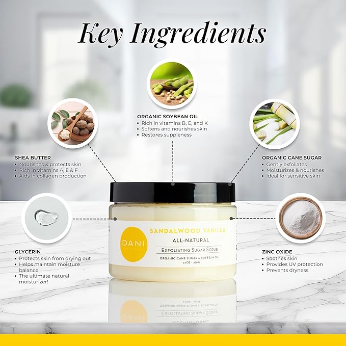 Naturals Exfoliating Sugar Scrub - Warm Sandalwood Vanilla, featuring organic cane sugar and shea butter, gently exfoliates and deeply nourishes for smooth, radiant, and hydrated skin – 14 oz-Velvo Beauty