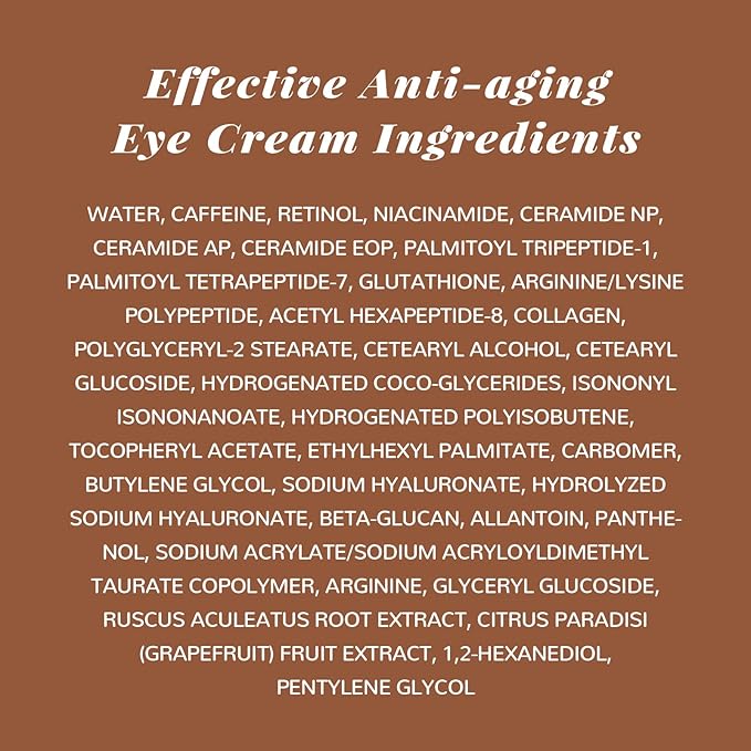 ANAI RUI Caffeine Eye Cream, Niacinamide Eye Cream for Dark Circles and Puffiness, Anti Aging & Friming Eye Cream with Eye Roller, Caffeine Under Eye Cream for Puffy Eyes, Bag Treatment 0.5 FL.OZ-Velvo Beauty