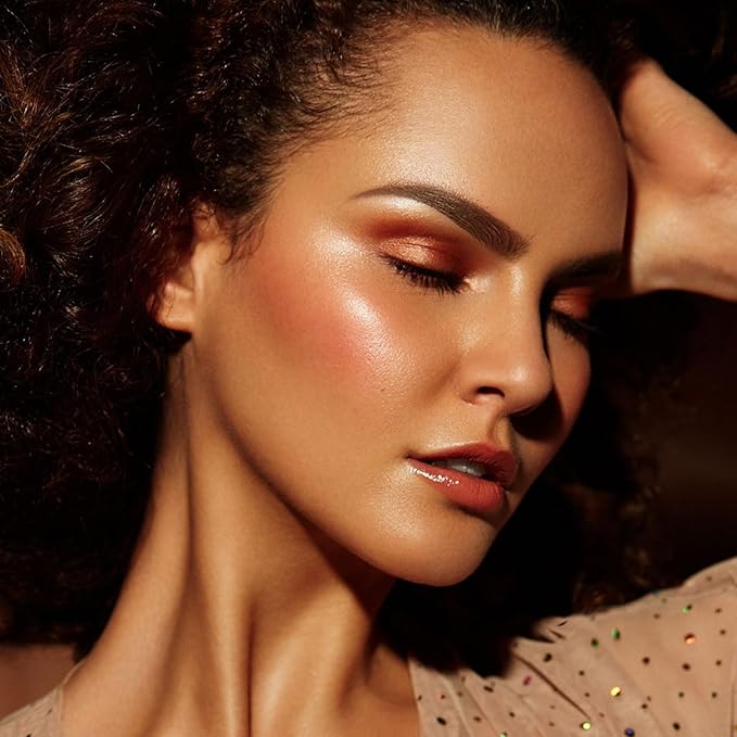 Boobeen Blush and Highlighter Palette- 4-color Metallic Shimmer Shadow Powder, Illuminator Makeup Set for Shading, Highlighting & Defining the Face-Velvo Beauty
