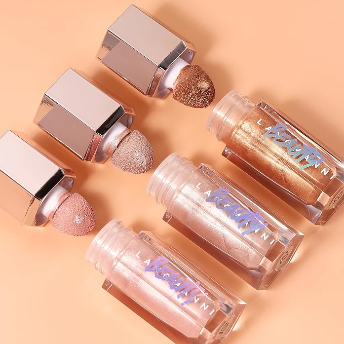 URQT Highly Pigmented Liquid Contour Highlighter - Built-in Sponge Tip Sculpted Complexion Wand Contour Non-Greasy Long Lasting Natural Weightless Buildable Highlighters Contour Contouring Bronzer (#01 ROSE QUARTZ)-Velvo Beauty