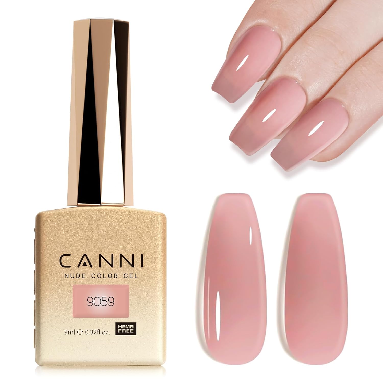 CANNI Pink Jelly Gel Polish – 9ML Translucent Sheer Nude Soak-Off UV/LED Gel Nail Polish for DIY Manicure or Salon Use-Velvo Beauty