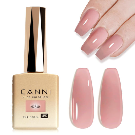 CANNI Pink Jelly Gel Polish – 9ML Translucent Sheer Nude Soak-Off UV/LED Gel Nail Polish for DIY Manicure or Salon Use-Velvo Beauty