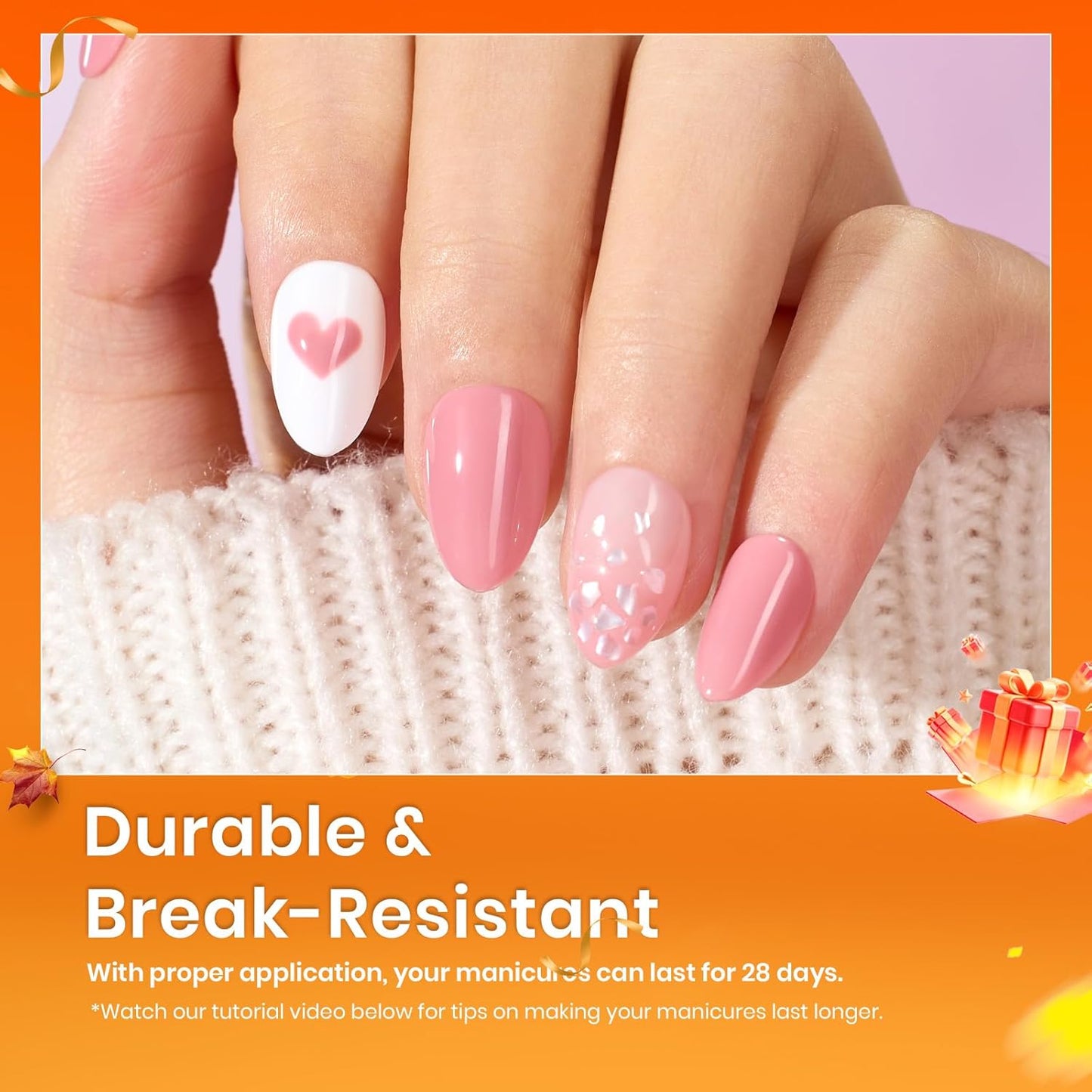 Beetles Gel Nail Tips 576Pcs Extra Short Almond Fake Nails Etch-X Half Matte Press on Nail Tips Full Cover Gifts for Women Gel Nail Polish Extensions Set-Velvo Beauty