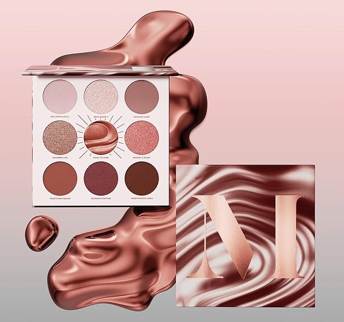Morphe Rich & Foiled Artistry Palette - Foil-Effect Eyeshadow Palette with Matte, Shimmer & Foil Finishes - Mauve & Pink Eyeshadow with Luminous Payoff - Rose to Fame (0.35 oz)-Velvo Beauty