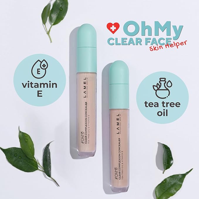 LAMEL OH my Clear Face Concealer - Vitamin E & Tea Tree Extract - Skin Care, Moisturizing & Waterproof - Anti-Aging Formula - Brightening & Protection, 405-0,23 fl.oz-Velvo Beauty