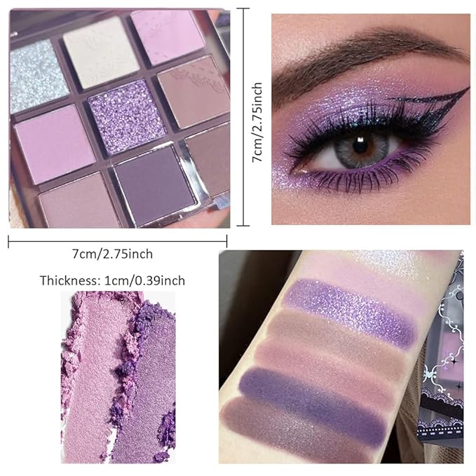 Purple Silver White Pink Tan Grape Matte Shimmer Eyeshadow Palette for Eye Makeup,High Pigmented Eye Shadow make up Powder Palet de sombras de ojos-Velvo Beauty