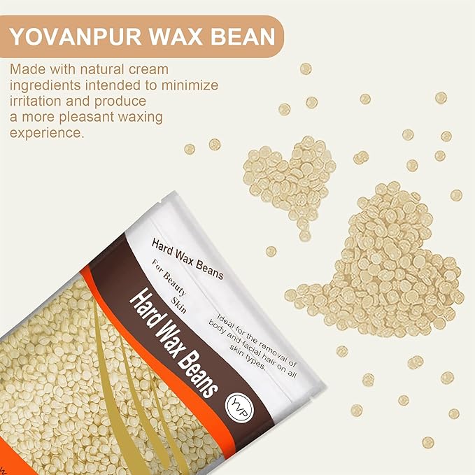 Hard Wax Beads for Hair Removal, Wax Beans for Sensitive Skin, Suitable for Bikini, Legs, Face, Back, Eyebrow, Chest for Women & Men, 300g (10 Oz)/bag-Velvo Beauty