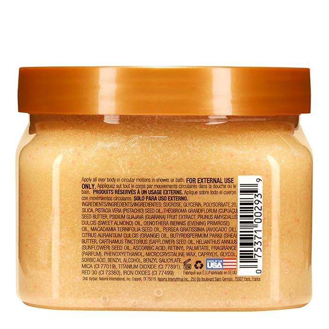 Tree Hut Tropic Glow Shea Sugar Scrub, Exfoliates and Smooths for Soft, Radiant Glow, Warm Scent with Almond, Golden Amber, and Sandalwood, 18 oz-Velvo Beauty
