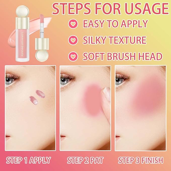Liquid Blush,Natural Soft Cream Face Blush Matte Cheek Tint,Lightweight,Moisturizing,Waterproof,Long Lasting Face Blush Stick(1#)-Velvo Beauty
