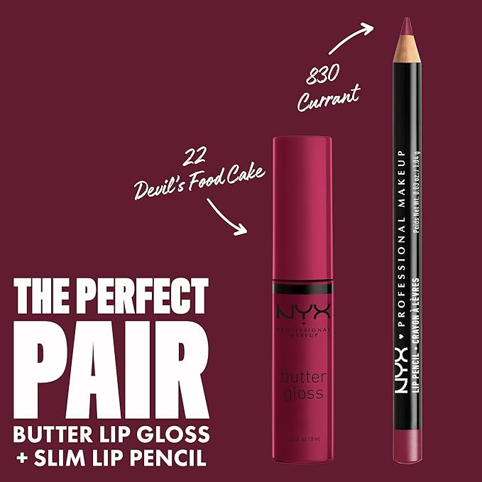 NYX PROFESSIONAL MAKEUP Butter Gloss, Non-Sticky Lip Gloss - Devil's Food Cake (Deep Plum)-Velvo Beauty