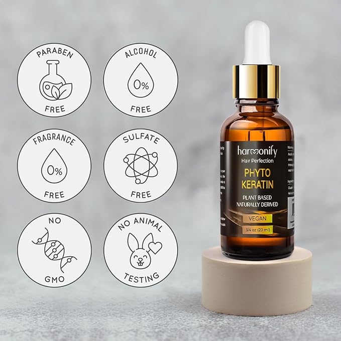 Pure Phyto Keratin Serum, Nourishing and Reviving Damaged Hair and Scalp, Natural, Vegan Phyto Hair Products, Thicker and Healthier Hair in 90 Days, All Hair Types-Velvo Beauty