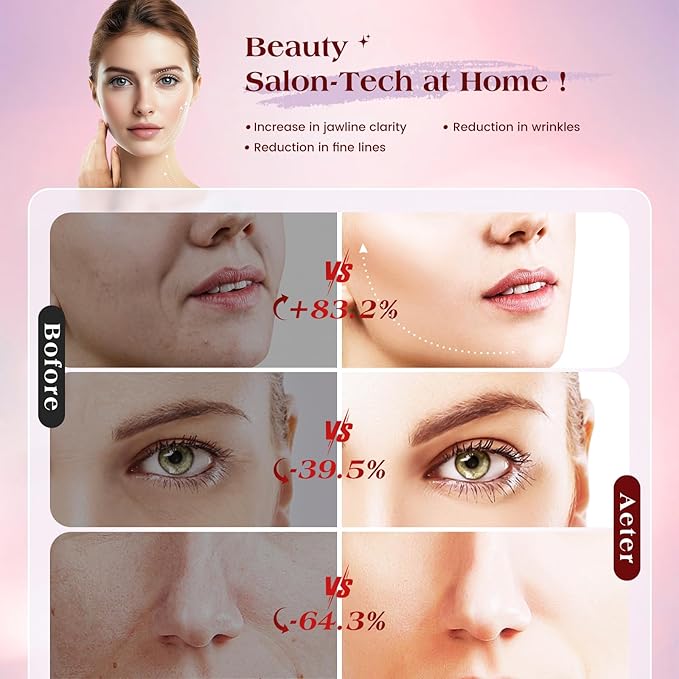 Microcurrent Facial Device, 3 Modes Red Light Therapy for Face and Neck, Skin Care Facial Massager Perfect Gifts for Women Men(Red)-Velvo Beauty