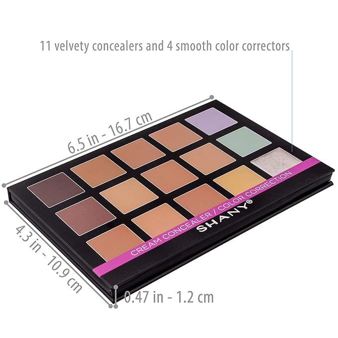 SHANY Cream Concealer Foundation Color Corrector Makeup Palette with Mirror - 12 Color Cosmetics Palette - CONCEALER-Velvo Beauty