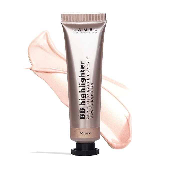 Lamel Dewy Cream BB Highlighter - Lightweight, Buildable and Luxuriously Glossy with Radiant, Natural-looking, Non-Greasy, Moisturizing, and Long-Lasting Formula for Flawless, Skin-Brightening - 401-Velvo Beauty