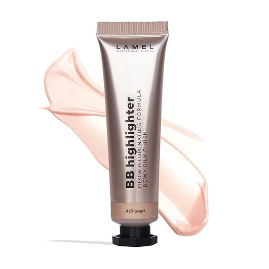 Lamel Dewy Cream BB Highlighter - Lightweight, Buildable and Luxuriously Glossy with Radiant, Natural-looking, Non-Greasy, Moisturizing, and Long-Lasting Formula for Flawless, Skin-Brightening - 401-Velvo Beauty