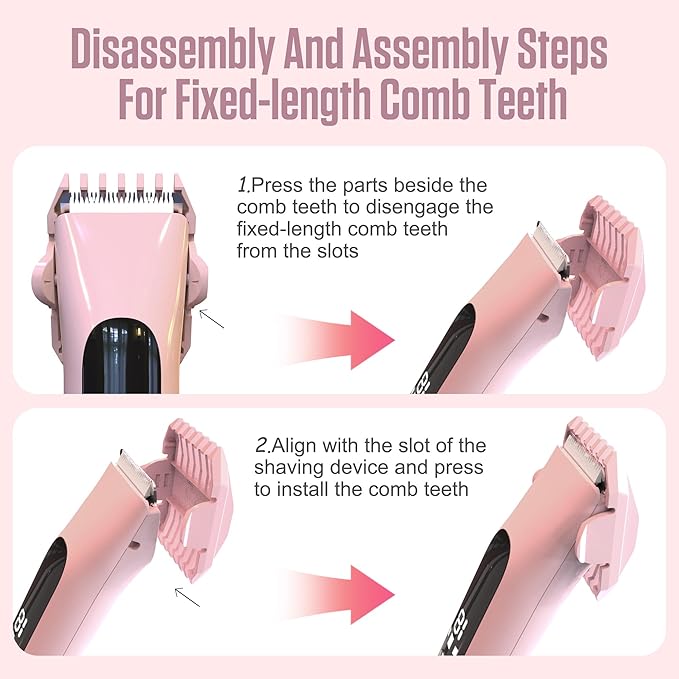 2 in 1 Bikini Trimmer for Women Dual Head Electric Shaver with LED Display,IPX7 Waterproof Wet & Dry, Painless Shaver for Underarm Leg Arm Body Face Private Area Pink-Velvo Beauty