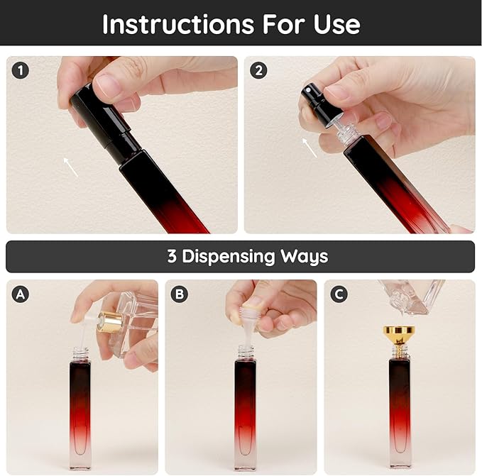 Segbeauty Travel Perfume Bottle Refillable, 2pcs 10ML Mini Glass Perfume Bottles Empty, Portable Cologne Spray Bottle Small Toiletries Cosmetic Supplies Sample Container Atomizer Travel Essential-Velvo Beauty