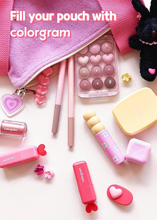 COLORGRAM Pin Point Eyeshadow Palette 02 Pink+Mauve= | Ultra-Blendable Matte, Glitter, Shimmer Shades for Daily Makeup | K-Beauty Eye Palette with Easy-to-Use Calculator Design-Velvo Beauty