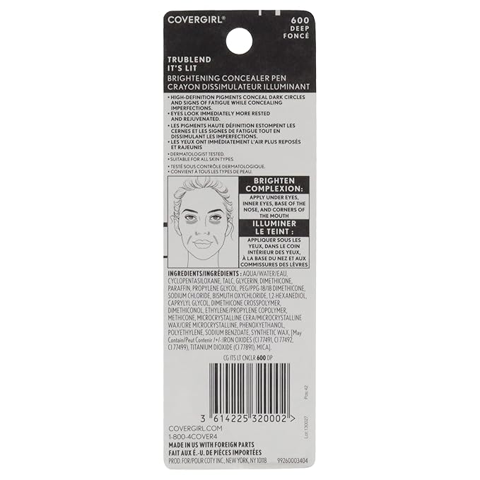 COVERGIRL Trublend It's Lit Concealer, Deep D6-D8, 0.10 Ounce-Velvo Beauty