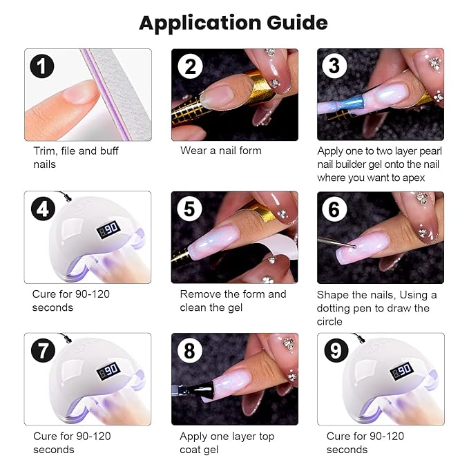 RARJSM Builder Nail Gel Polish Pearl Silver Hard Gel in a Bottle Mermaid Shell Glitter Pearlescent Thick Extension Structure Gel for Nails 15ml Soak Off Curing Requires Salon Home DIY Beginer Use-Velvo Beauty