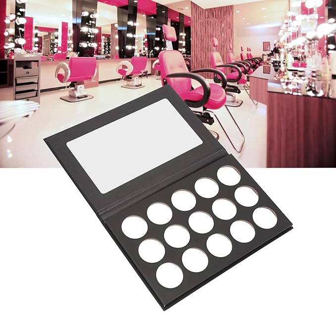 DIY Empty Eyeshadow Palette, Empty Makeup Palette, Black 15 Compartment Empty Makeup Palette for Blush Bronzer Powder-Velvo Beauty