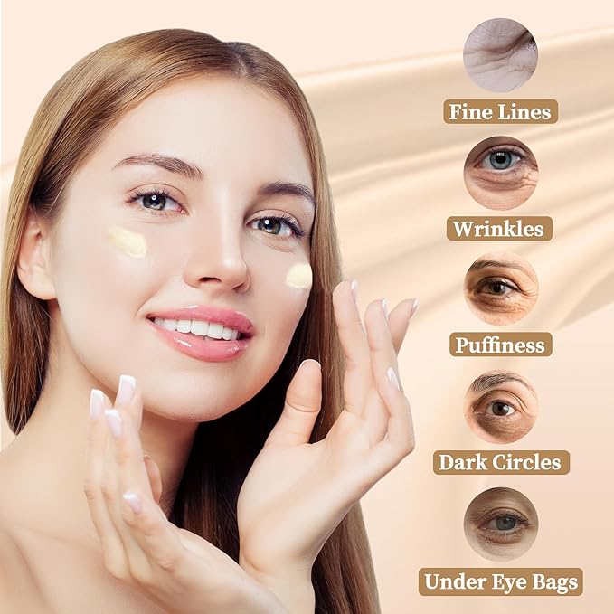 Retinol Eye Stick, Eye Cream for Dark Circles and Puffiness, Hydration and Brightening Eye Balm, Under Eye Cream Anti Aging Visible Results in 3-4 Weeks Reduces Fine Lines Bags-Velvo Beauty