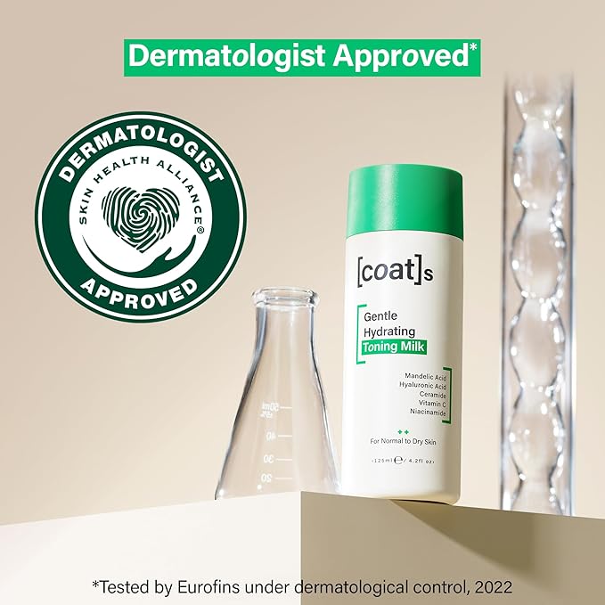 Coats Gentle Hydrating Toning Milk – Hydrates, Protects + Exfoliates to Help Prevent Breakouts – Dermatologically Approved + Clinically Proven – 4.2 oz-Velvo Beauty