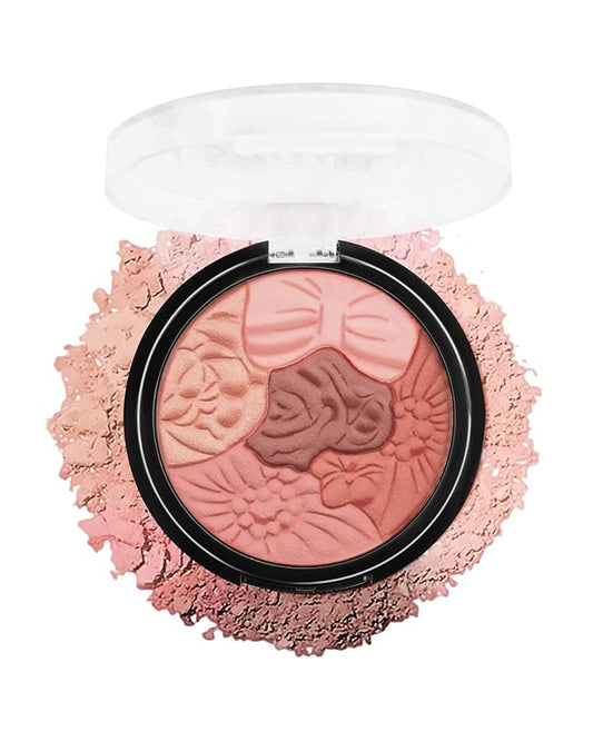 Flower Blush for Cheeks, Matte Shimmer Face Blush Powder,Contour Multiuse Facial Make up Palette,Longlasting Waterproof Embossed Blusher,Mother's Day Makeup Gift for Women-02#Camellia Orange-Velvo Beauty