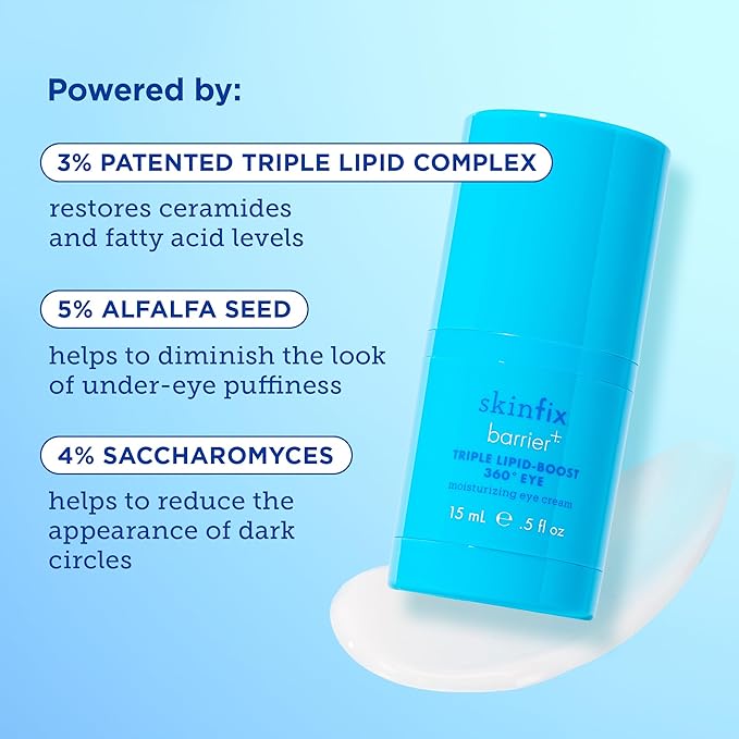 Skinfix Barrier+ Triple Lipid-Boost 360° Eye Cream: Targets Dark Circles, Puffiness, and Fine Lines Around Eyes and Lids, Clinically Proven to Brighten and Refresh Eyes, 0.5 oz-Velvo Beauty