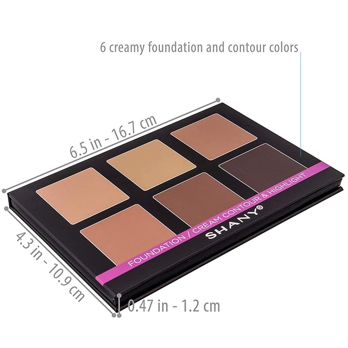 SHANY Foundation Cream Contour & Highlight Makeup Palette with Mirror - 6 Color Foundation Palette - FOUNDATION-Velvo Beauty